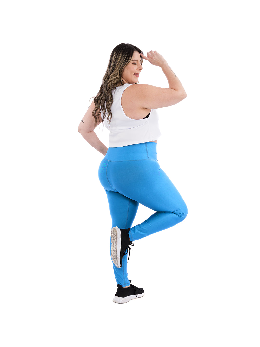 LEGGINS UNICOLOR PLUS SIZE -AZUL TURQUESA