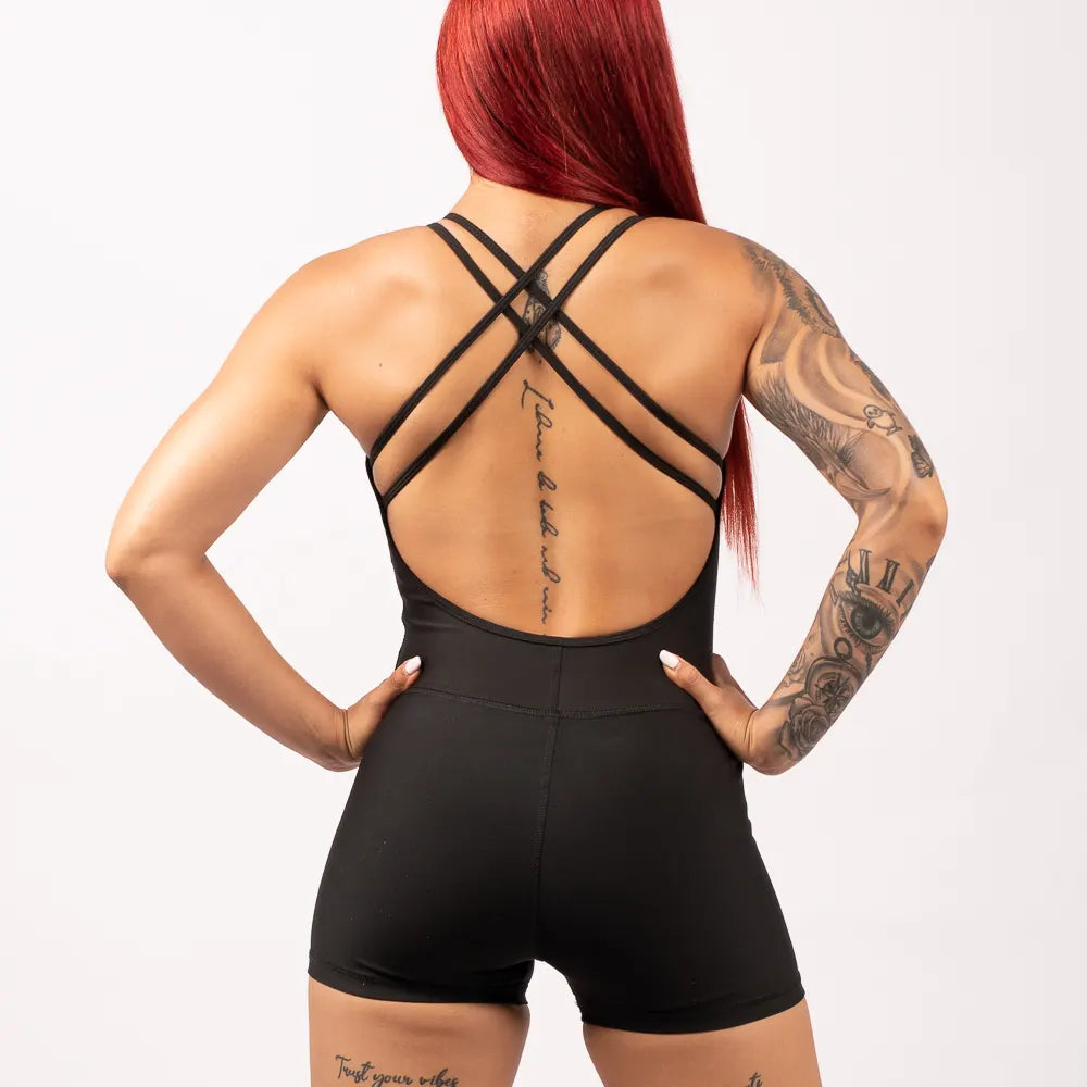 ENTERIZO EXTRACORTO UNICOLOR-NEGRO