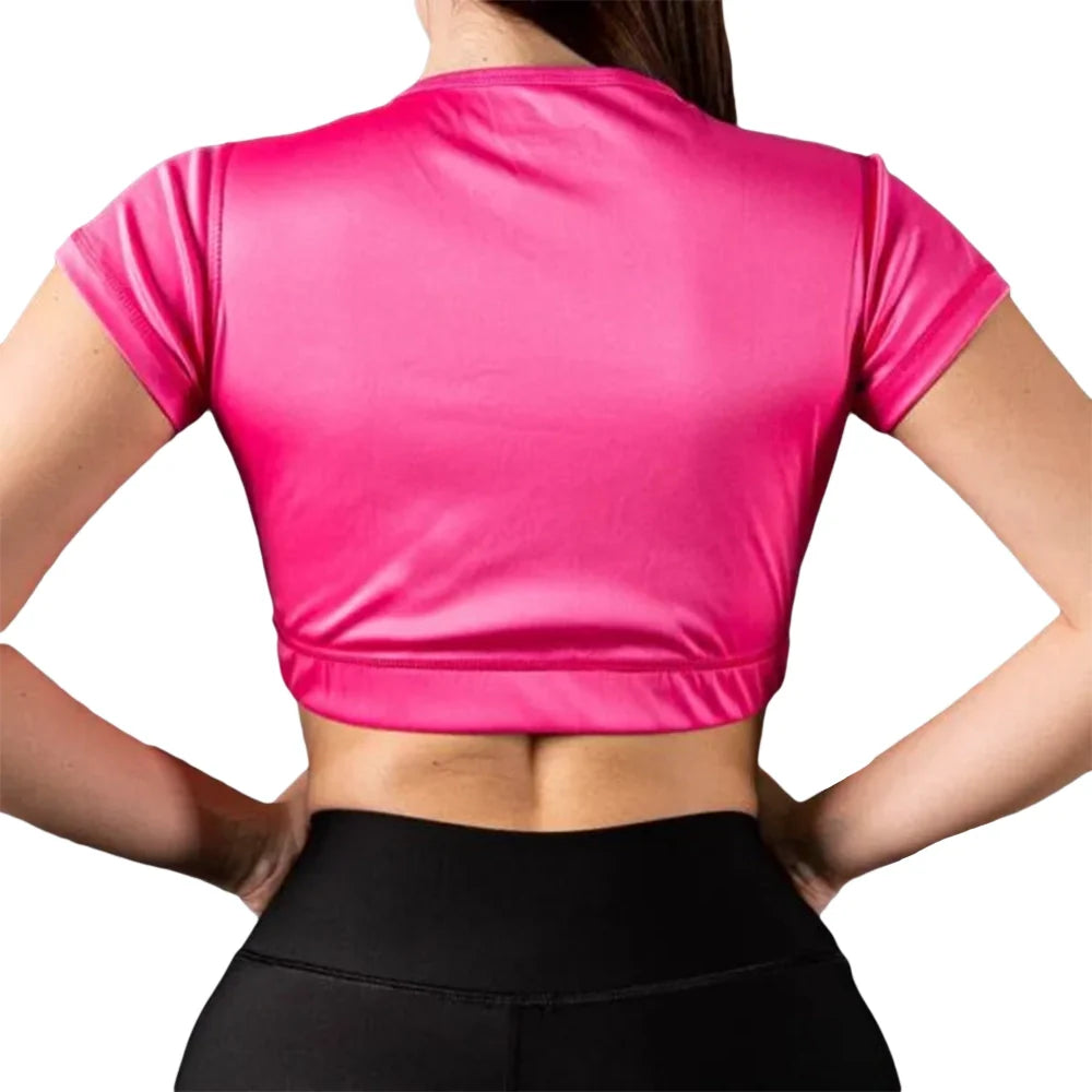 BUZO TOP MANGA CORTA- MAGENTA LUMINOSO