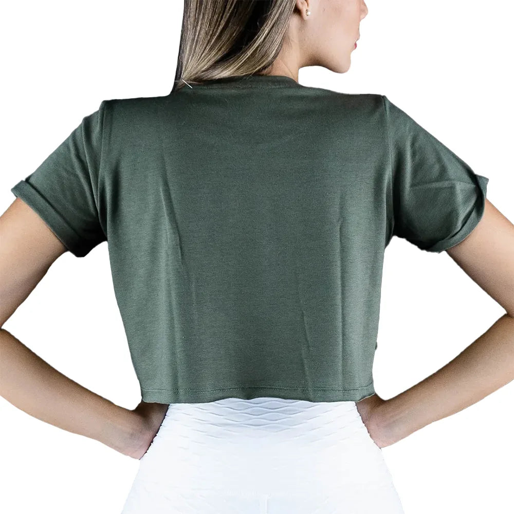 CAMISETA CORTA ESTAMPADA-VERDE MILITAR