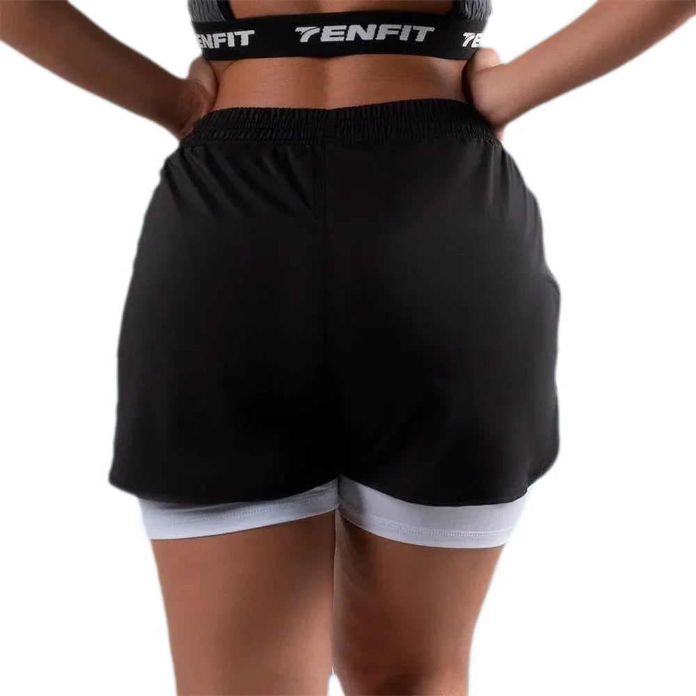 SHORT RUNNING-NEGRO - BLANCO