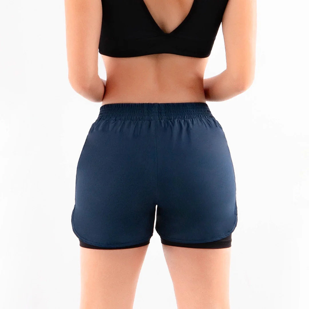 SHORT RUNNING - VERDE PETROLEO - NEGRO