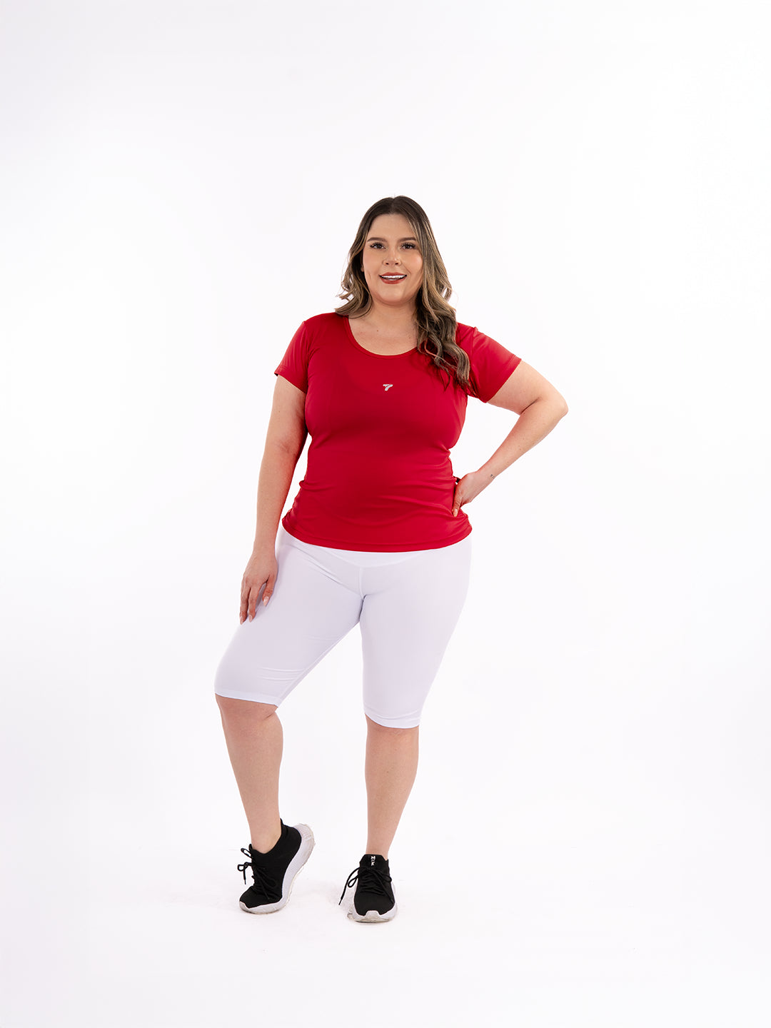BLUSA MANGA CORTA PLUS SIZE-ROJO
