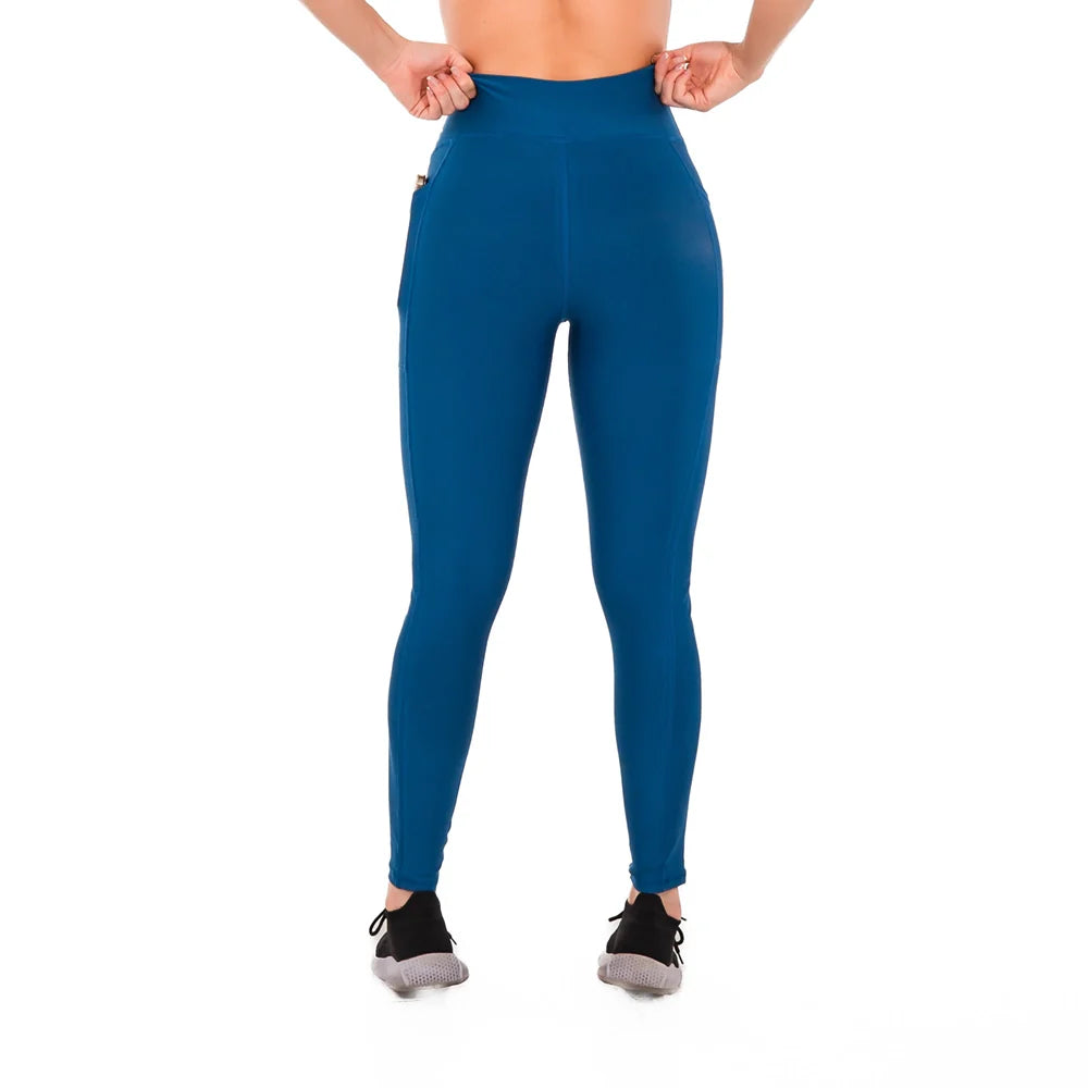 LEGGINS BOLSILLO UNICOLOR-AZUL PETROLEO