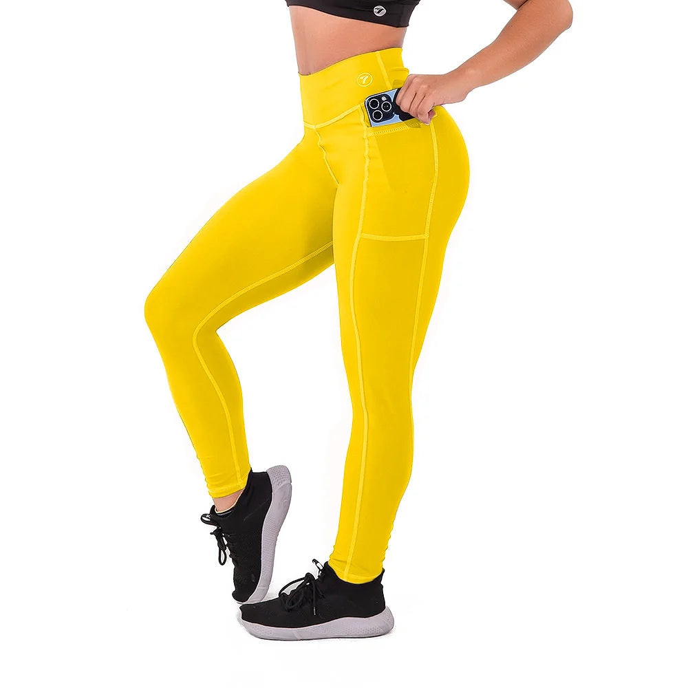 LEGGINS BOLSILLO UNICOLOR-MOSTAZA