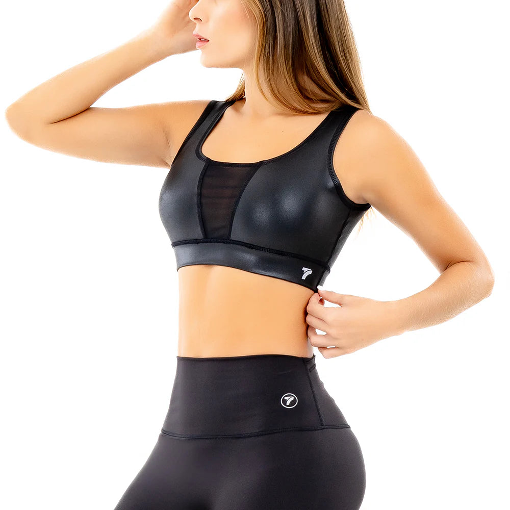 TOP HYPERFLEX EFECTO CUERO - NEGRO