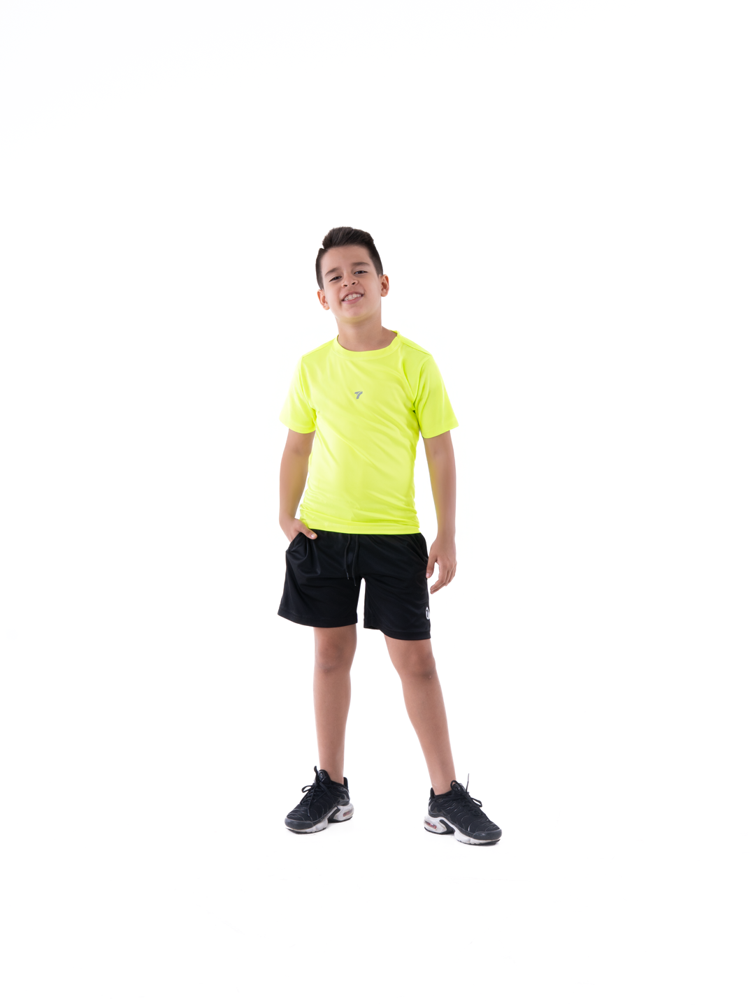 CAMISETA JUNIOR UNICOLOR - AMARILLO NEON