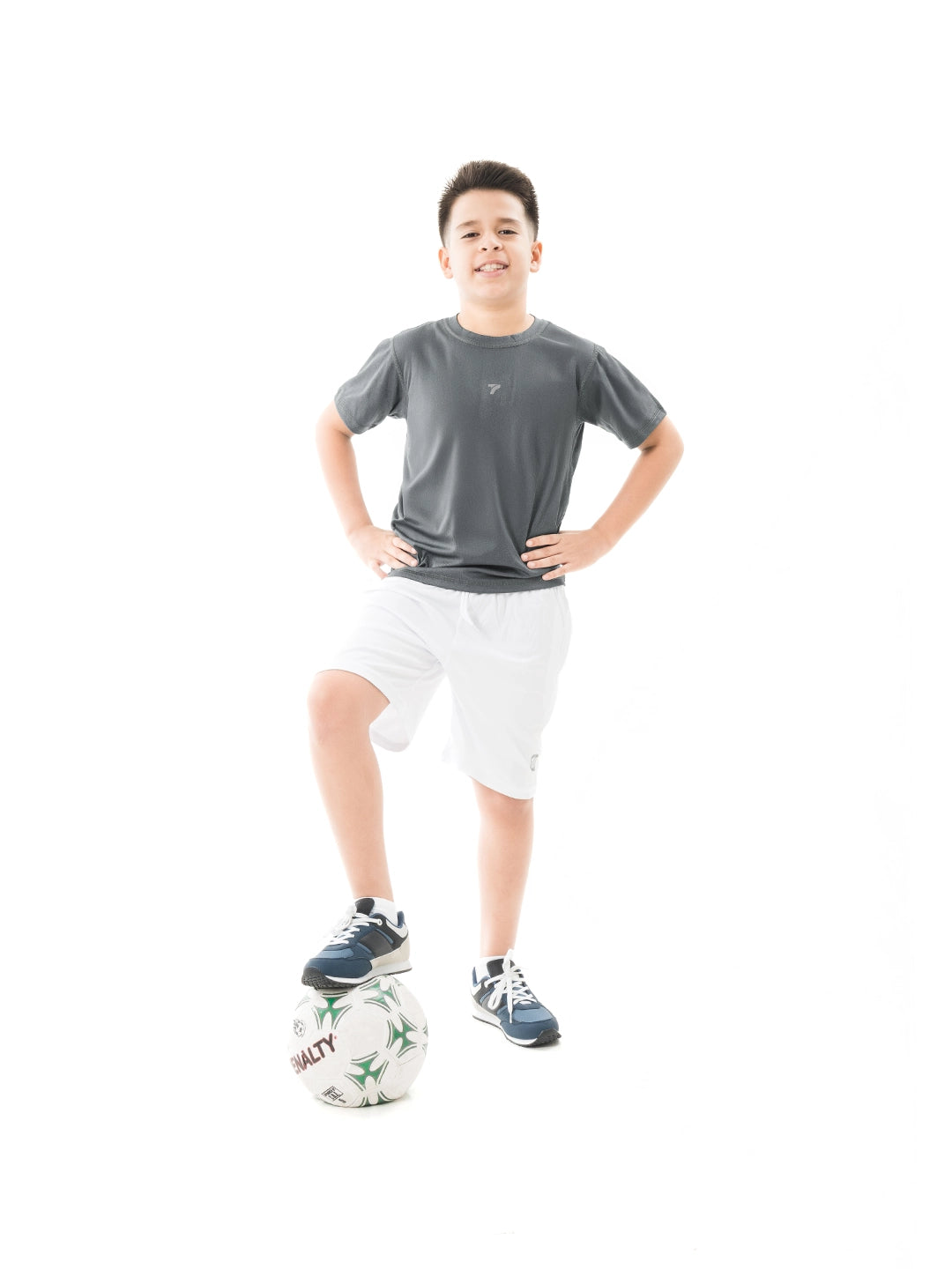 CAMISETA JUNIOR UNICOLOR - GRIS JASPE