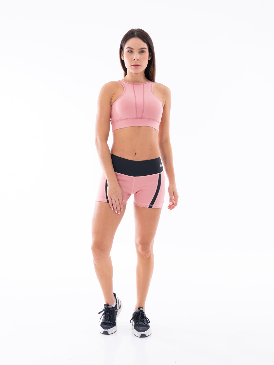 SHORT LINE ROSA CREPE CLARO - NEGRO