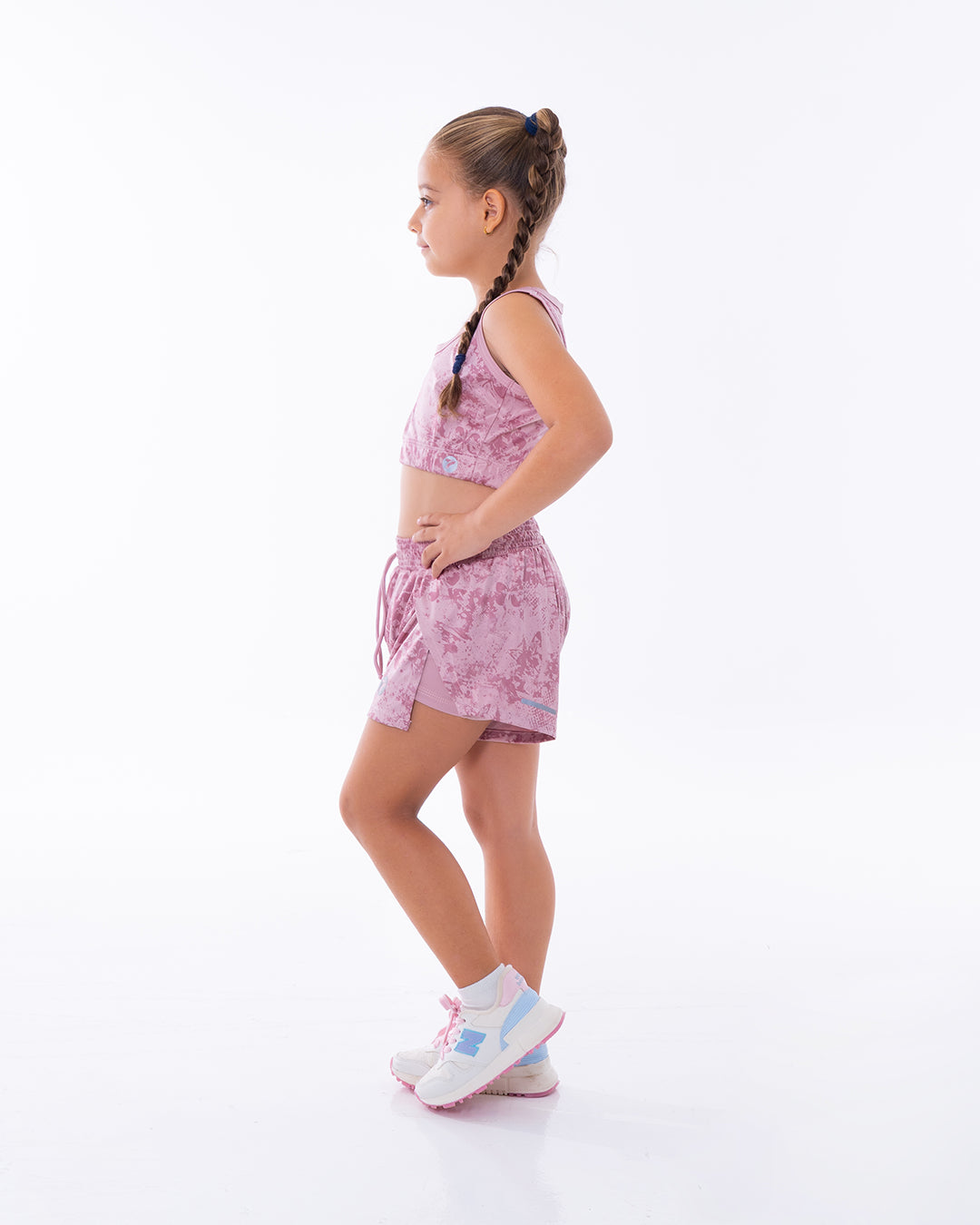 CONJUNTO RUNNING TINY - ROSA CREPE CLARO