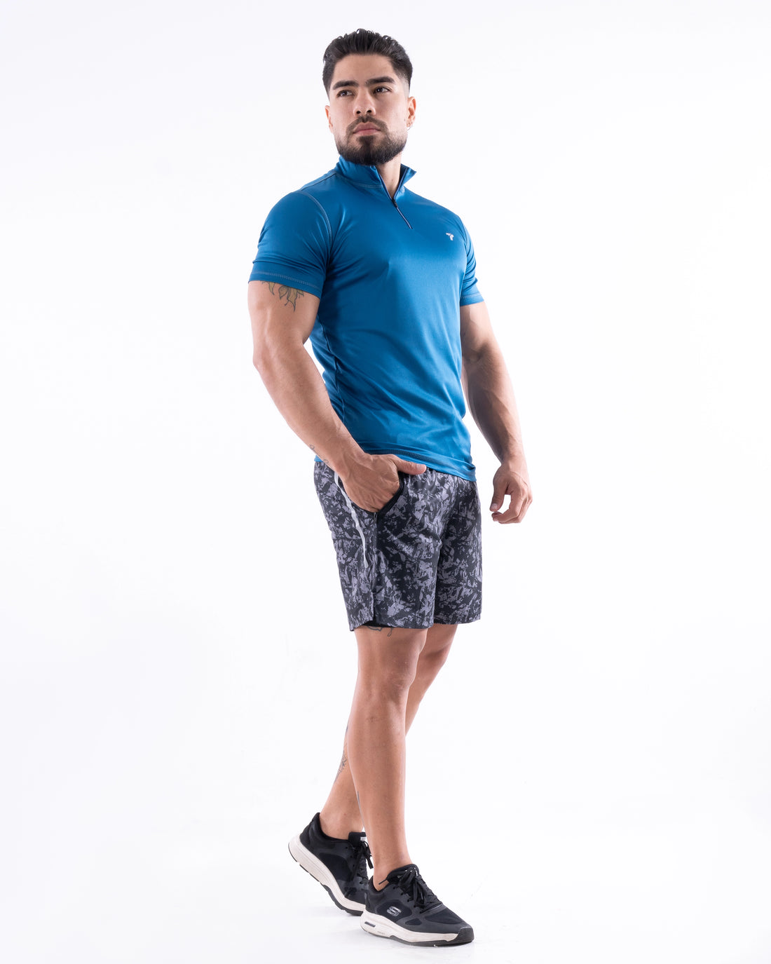 BUZO ROLLING MANGA CORTA HOMBRE - AZUL PETROLEO