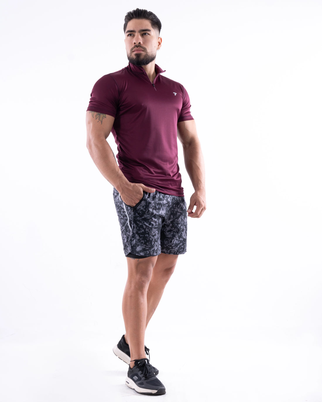 BUZO ROLLING MANGA CORTA HOMBRE - VINOTINTO OSCURO