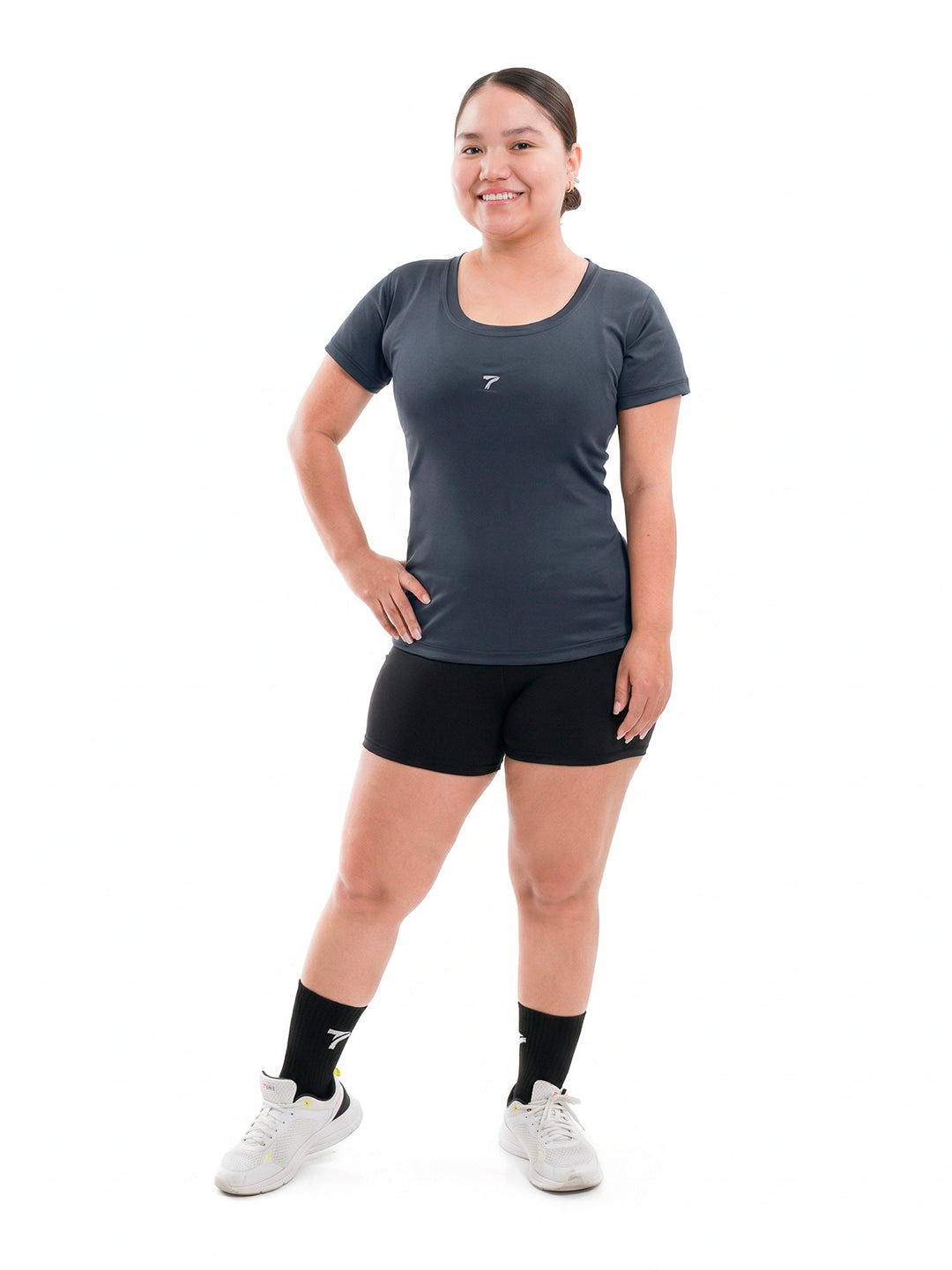 BLUSA EVOLUTION PLUS SIZE - GRIS OSCURO