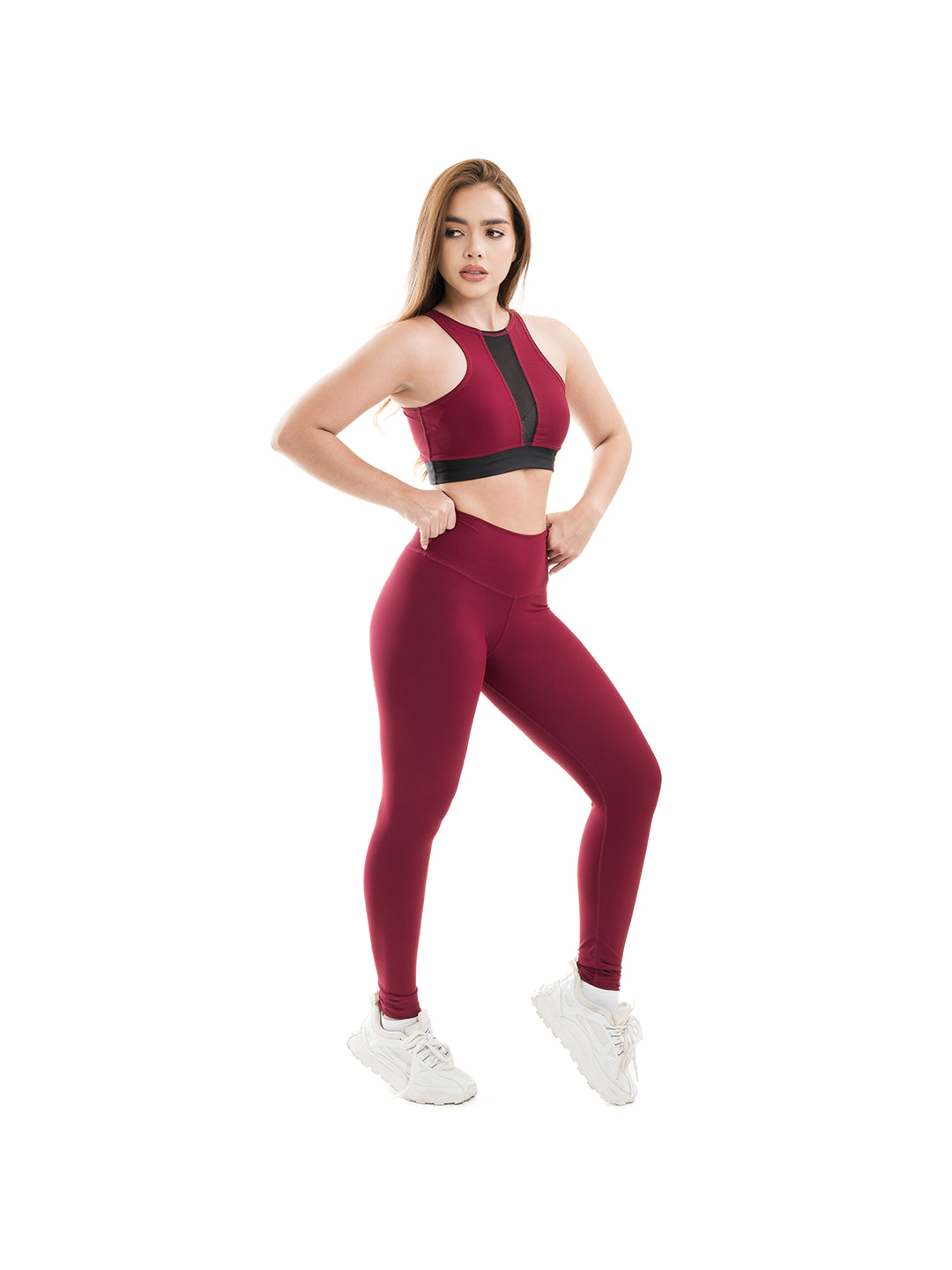 CONJUNTO NYLON UNICOLOR - MORA EN LECHE OSCURO