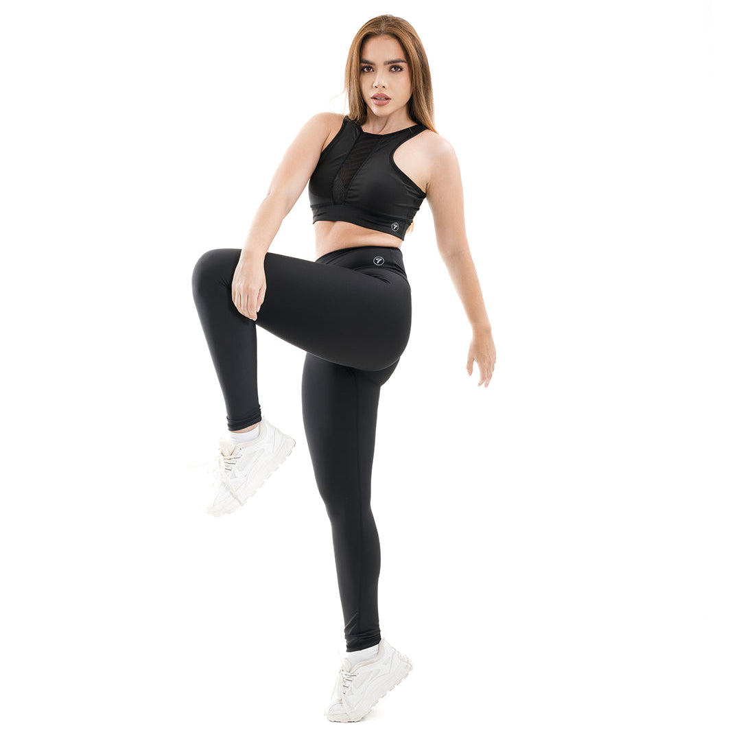 CONJUNTO NYLON UNICOLOR -  NEGRO