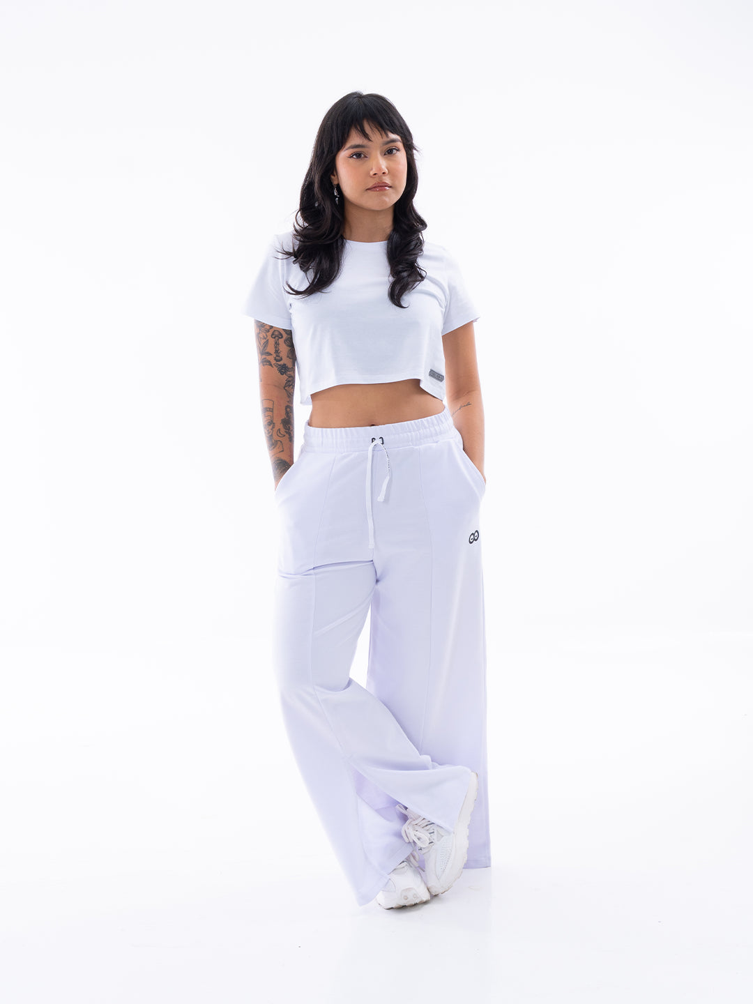 CAMISETA CROP TOP KIM -  BLANCO