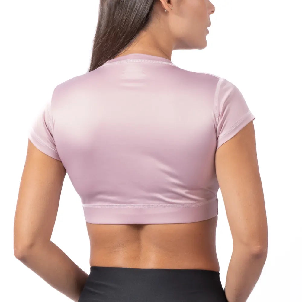 BUZO TOP M CORTA UNICOLOR - ROSA CREPE CLARO